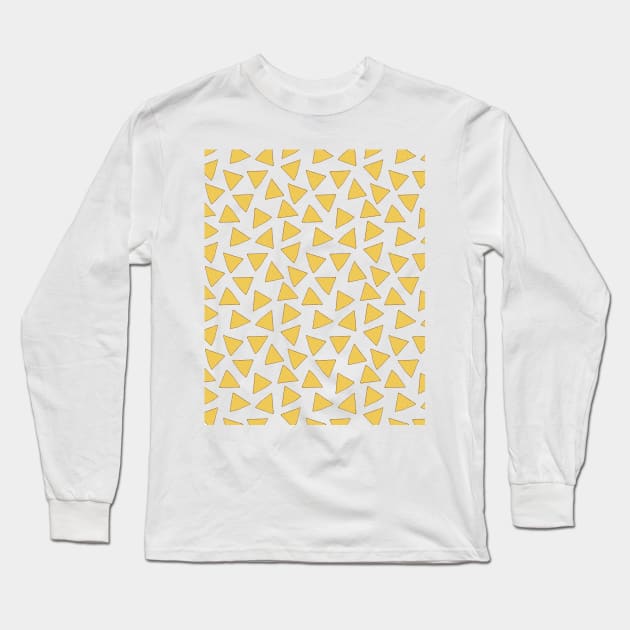 NACHO FOOD PATTERN Long Sleeve T-Shirt by deificusArt